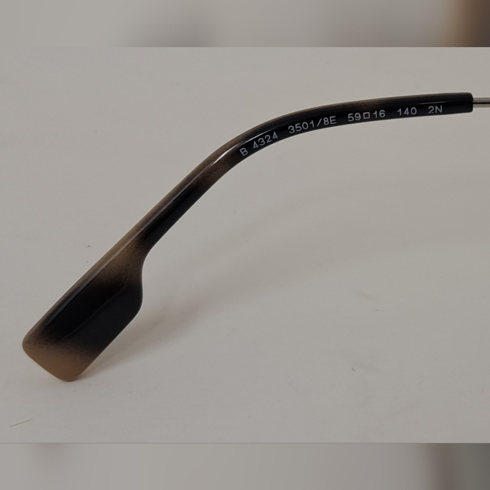 Burberry Sunglasses Havana Gray Gradient Oversized Square Check B4324 59-16-140 - Picture 14 of 16